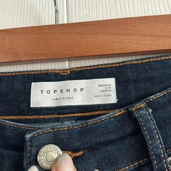 TopShop Jamie Flare Curved Seam Jeans size 26 - Picture 5 of 7